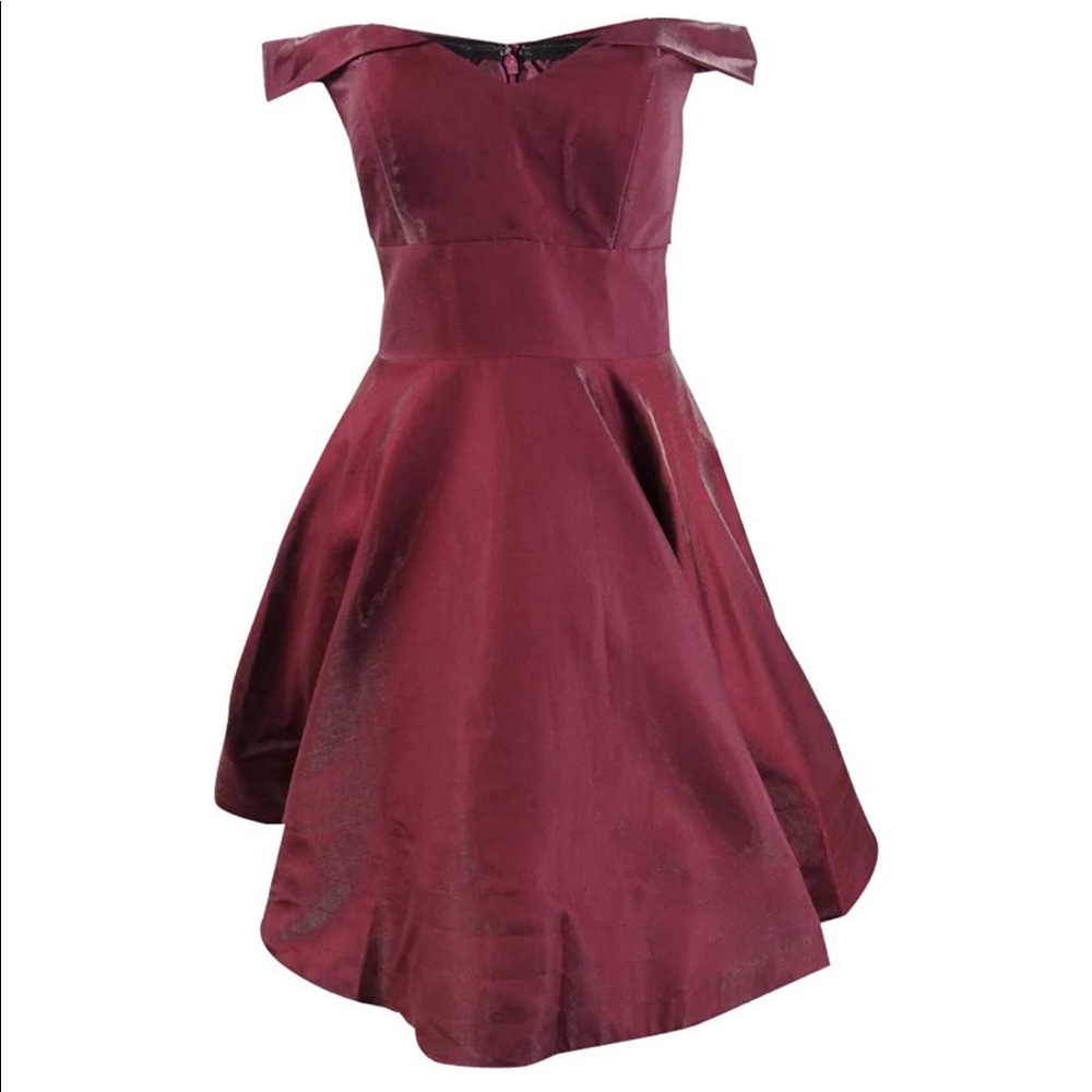 Xscape Off-The-Shoulder Shimmer Mini Dress